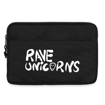 Rave Unicorns Logo Text White - Laptoptasche 13" - Schwarz - Vorne