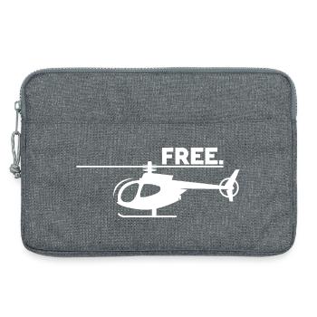 Voler en hélicoptère, c’est la liberté - Icône du pilote de vol - Sacoche pour ordinateur portable 13 pouces - gris chiné - Devant