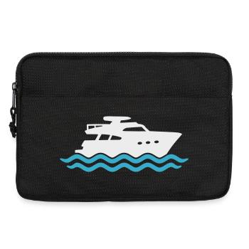 Yacht Silhouette Bateau à moteur - Sacoche pour ordinateur portable 13 pouces - noir - Devant