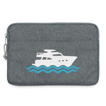 Yacht Silhouette Motorboot - Laptoptasche 13" - Grau meliert - Vorne