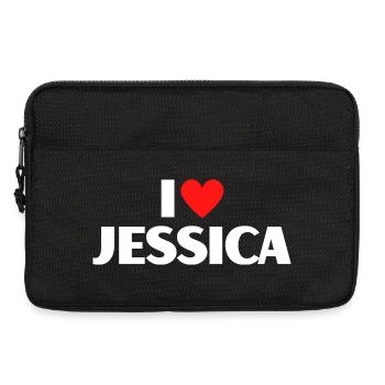 I love Jessica Rotes Herz Romantischer Name Fan - Laptoptasche 13" - Schwarz - Vorne