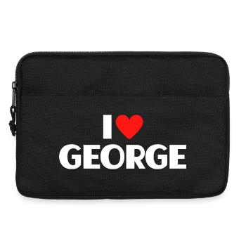I love George Rotes Herz Romantischer Name Fan - Laptoptasche 13" - Schwarz - Vorne