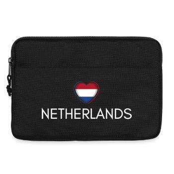 Cœur avec drapeau des Pays-Bas - Sacoche pour ordinateur portable 13 pouces - noir - Devant