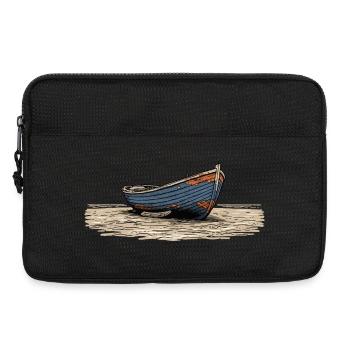 Verwittertes Segelboot an der Küste - Laptoptasche 13" - Schwarz - Vorne