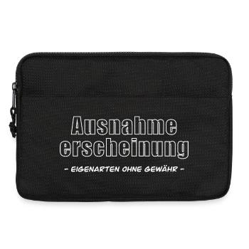 Ausnahmeerscheinung Schriftzug - Laptoptasche 13" - Schwarz - Vorne