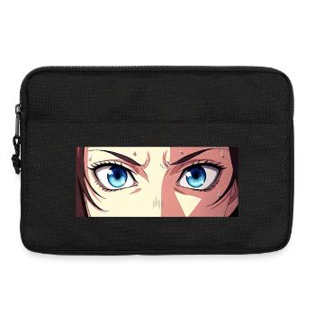 Anime Eyes Blue Iris Manga Fan - Sacoche pour ordinateur portable 13 pouces - noir - Devant