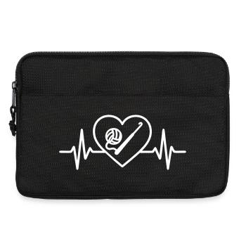 Crochet Heart – Handmade Passion - Laptop bag 13" - black - Front