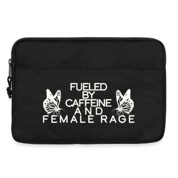 FUELED BY CAFFEINE AND FEMALE RAGE - Laptop bag 13" - black - Front