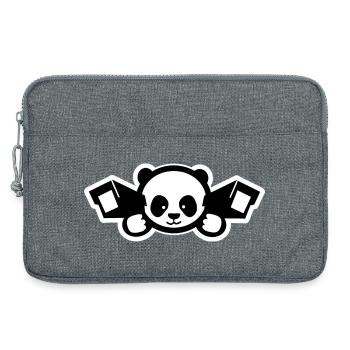 Cute Surveillance Panda – Political Irony - Laptop bag 13" - heather grey - Front