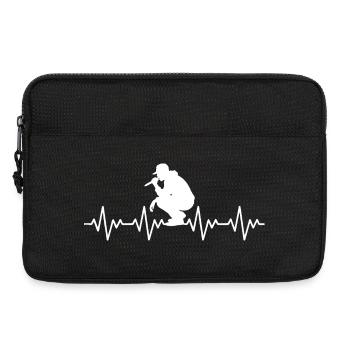 Rapper rappen MC Microphone Checker EKG Herzschlag - Laptoptasche 13" - Schwarz - Vorne