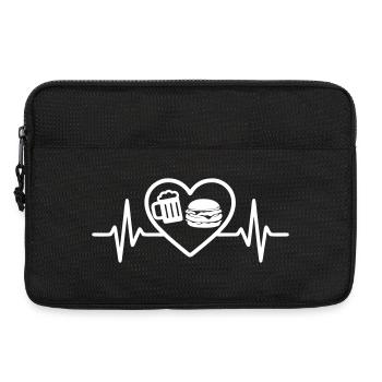 Cœur Burger Bière - Sacoche pour ordinateur portable 13 pouces - noir - Devant
