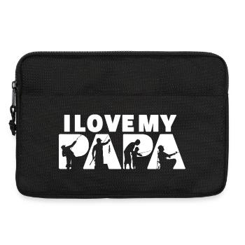 I Love My Papa Fishing Angler Silhouette - Laptop bag 13" - black - Front