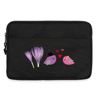 Oiseaux amoureux - Sacoche pour ordinateur portable 13 pouces - noir - Devant