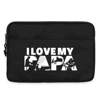 Ich liebe die musikalische Silhouette meines Papa-Klavierspielers - Laptoptasche 13" - Schwarz - Vorne