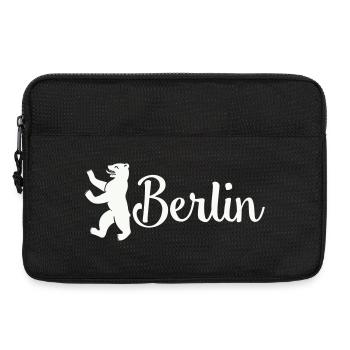 Berlin Bär Logo Schriftzug - Laptoptasche 13" - Schwarz - Vorne