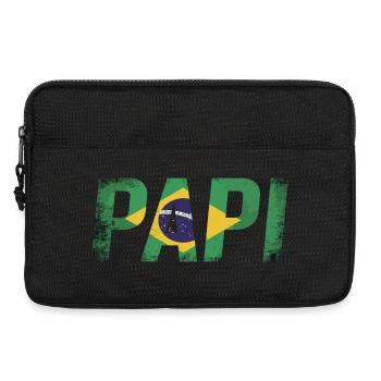 Papi Brasilien Flagge Vintage Papa - Laptoptasche 13" - Schwarz - Vorne