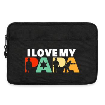 Ich liebe meinen Papa Sheriff Polizist Held - Laptoptasche 13" - Schwarz - Vorne