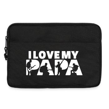Ich liebe meine Papa-Gitarristen-Musiker-Silhouette - Laptoptasche 13" - Schwarz - Vorne