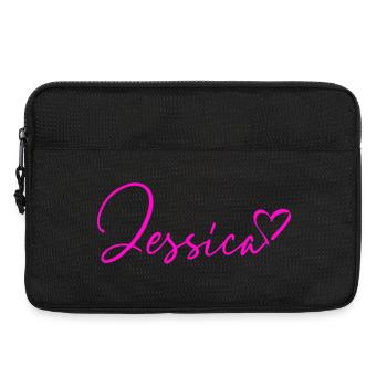 Jessica Signatur Neon Pink - Laptoptasche 13" - Schwarz - Vorne