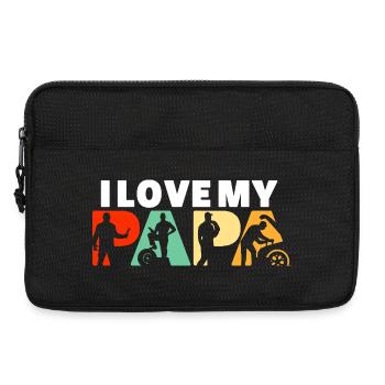Ich liebe das Mechanikdesign meines Papa - Laptoptasche 13" - Schwarz - Vorne