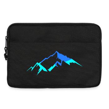 Mountains in neon blue - Laptop bag 13" - black - Front