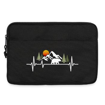 Bear Forest Mountains Heartbeat Brown Bear Wilderness Grizzly - Laptop bag 13" - black - Front