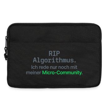 RIP Algorithmus Shirt für Micro-Community - Laptoptasche 13" - Schwarz - Vorne