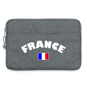 France drapeau français - Sacoche pour ordinateur portable 13 pouces - gris chiné - Devant