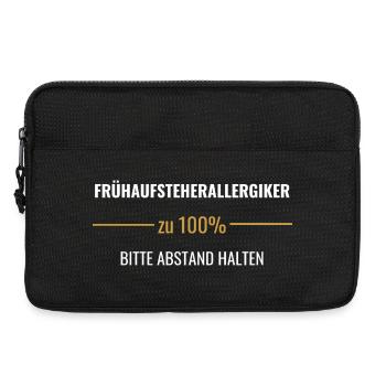 Frühaufsteherallergiker – Bitte Abstand halten - Laptoptasche 13" - Schwarz - Vorne
