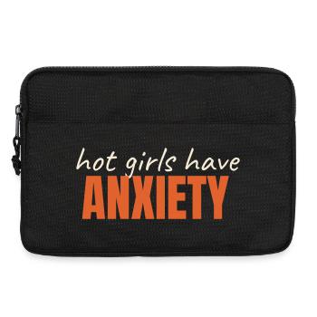 Les filles sexy ont de l’ANXIÉTÉ en disant « tendance » - Sacoche pour ordinateur portable 13 pouces - noir - Devant