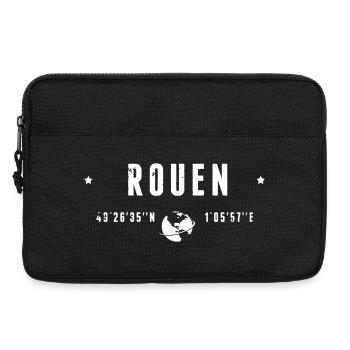Rouen France Coordonnées Gps Blanc - Sacoche pour ordinateur portable 13 pouces - noir - Devant