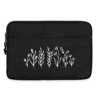 Wildblumen Botanical Line Art Blumenwiese - Laptoptasche 13" - Schwarz - Vorne