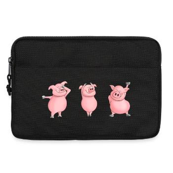 Cochon grassouillet - Sacoche pour ordinateur portable 13 pouces - noir - Devant
