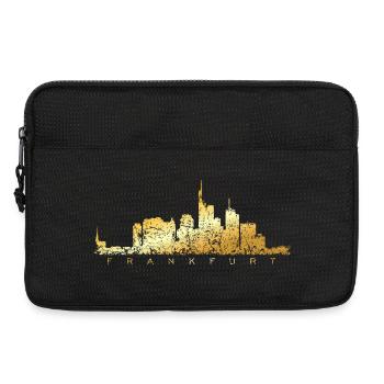 Frankfurter Skyline (Vintage Goldgelb) Frankfurt - Laptoptasche 13" - Schwarz - Vorne