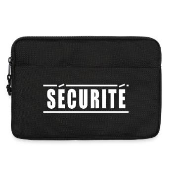 Sécurité texte blanc sur fond noir - Sacoche pour ordinateur portable 13 pouces - noir - Devant
