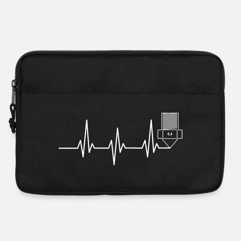Herzschlag 3D Druck funny TShirt Design - Laptoptasche 13" - Schwarz