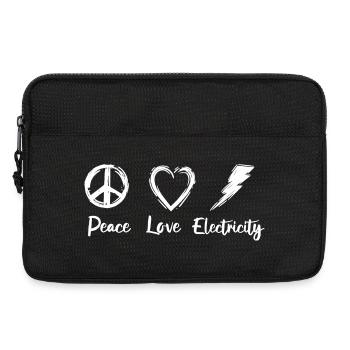 Frieden Liebe Elektrizität - Laptoptasche 13" - Schwarz - Vorne