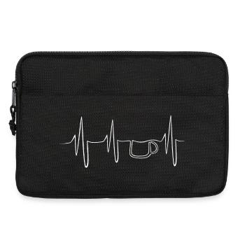 coffee coffee café symbol one line pulse graphic - Laptop bag 13" - black - Front