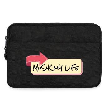 Musik Mein Leben Schriftzug - Laptoptasche 13" - Schwarz - Vorne