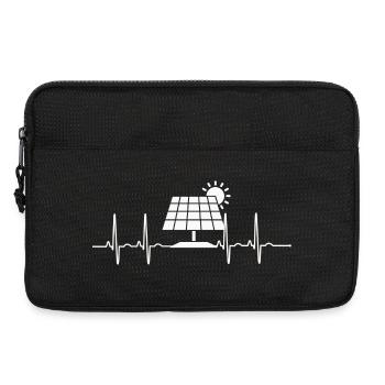 EKG Solarenergie PV Strom Herzlinie erneuerbar - Laptoptasche 13" - Schwarz - Vorne