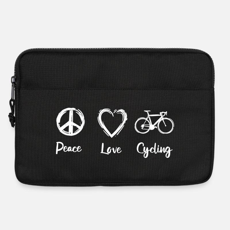 Peace Love Cycling - Laptoptasche 13" - Schwarz