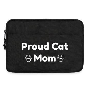 Proud Cat mum, Tier tatzen, Outlines, closing - Laptoptasche 13" - Schwarz - Vorne
