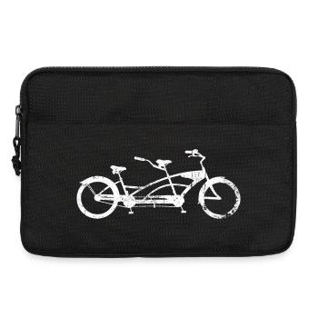 Twin Bicycle Silhouette - Laptop bag 13" - black - Front