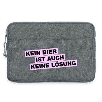 Kein Bier ist auch keine Lösung - Laptoptasche 13" - Grau meliert - Vorne