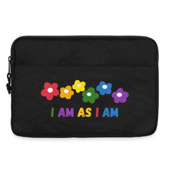 Lebendige Blumenmuster mit Motiv  - Laptoptasche 13" - Schwarz - Vorne
