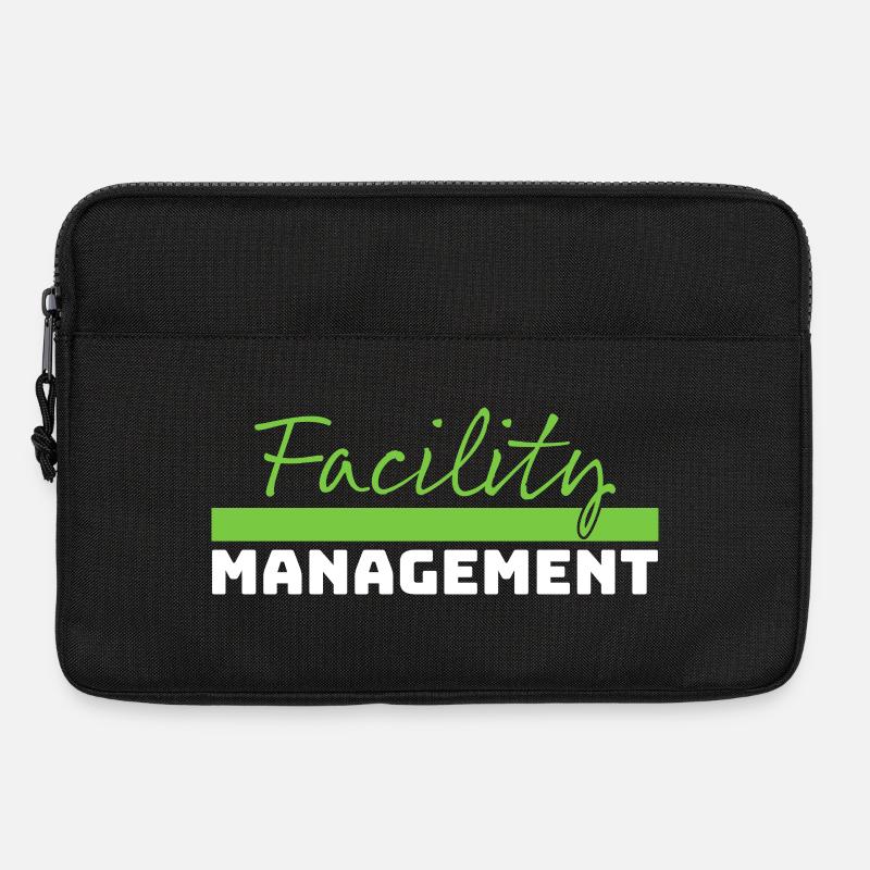 Tshirt Facility Management vert blanc - Sacoche pour ordinateur portable 13 pouces - noir