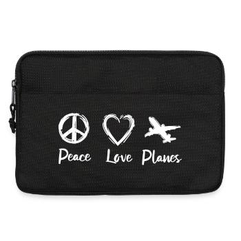 Peace Love Planes - Laptop bag 13" - black - Front