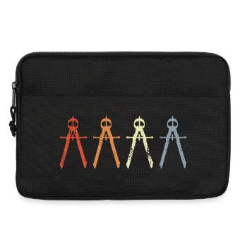 Retro Architekt Zirkel - Laptoptasche 13" - Schwarz - Vorne