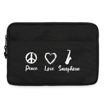 Peace Love Saxophone - Laptoptasche 13" - Schwarz - Vorne