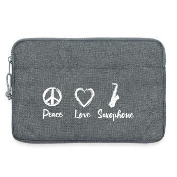 Peace Love Saxophones - Laptop bag 13" - heather grey - Front
